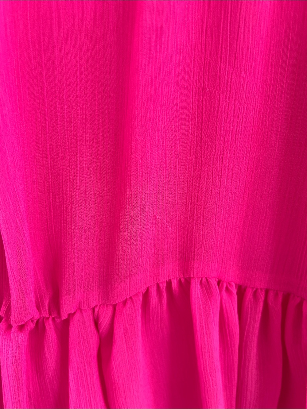 XS Vince Camuto Fuchsia Tiered Long-Sleeve Blouse - Picture 5 of 5